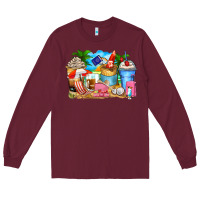 Burgundy travel coffee cups Long Sleeve Tee - Zillion Design Studio