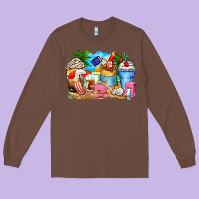Travel Coffee Cups Long Sleeve Tee Designed By Zillion Design Studio