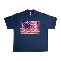Navy breast cancer american flag background Urban Heavy Tee - BarkalooDesign