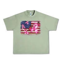 Oil Green breast cancer american flag background Urban Heavy Tee - BarkalooDesign
