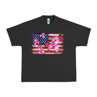 Pigment Black breast cancer american flag background Urban Heavy Tee - BarkalooDesign