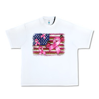 White breast cancer american flag background Urban Heavy Tee - BarkalooDesign