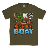 Army Green lake life floats my boat Classic Tee - HRA Design Shop