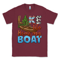 Burgundy lake life floats my boat Classic Tee - HRA Design Shop