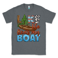 Charcoal Heather lake life floats my boat Classic Tee - HRA Design Shop