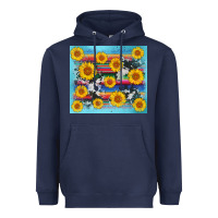 Navy serape cowhide sunflower Heavyweight Hoodie - AdoDesignShop