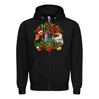 Black Christmas party and chickens Zipper Hoodie - AdoDesignShop