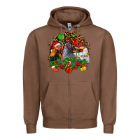 Chestnut Christmas party and chickens Zipper Hoodie - AdoDesignShop