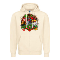 Sandshell Christmas party and chickens Zipper Hoodie - AdoDesignShop
