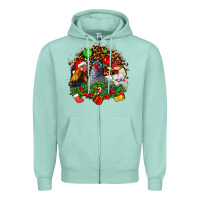 Seafoam Christmas party and chickens Zipper Hoodie - AdoDesignShop