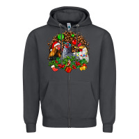 Smoke Christmas party and chickens Zipper Hoodie - AdoDesignShop