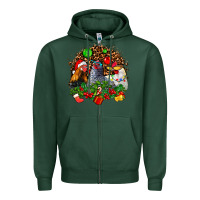 Sports Green Christmas party and chickens Zipper Hoodie - AdoDesignShop
