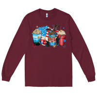 Burgundy usa coffee cups Long Sleeve Tee - Zillion Design Studio