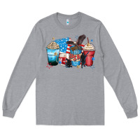 Heather Grey usa coffee cups Long Sleeve Tee - Zillion Design Studio