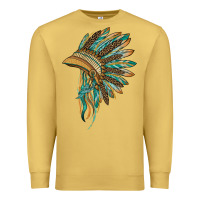 Antique Gold indian leopard headdress blue Premium Sweatshirt - BarkalooDesign