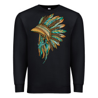 Black indian leopard headdress blue Premium Sweatshirt - BarkalooDesign