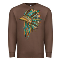 Chestnut indian leopard headdress blue Premium Sweatshirt - BarkalooDesign