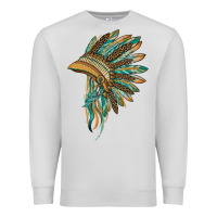 Dove Grey indian leopard headdress blue Premium Sweatshirt - BarkalooDesign