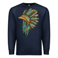 Navy indian leopard headdress blue Premium Sweatshirt - BarkalooDesign