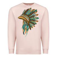 Pale Pink indian leopard headdress blue Premium Sweatshirt - BarkalooDesign
