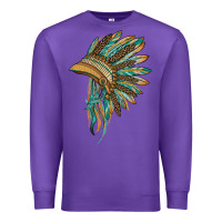 Purple indian leopard headdress blue Premium Sweatshirt - BarkalooDesign
