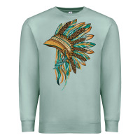 Seafoam indian leopard headdress blue Premium Sweatshirt - BarkalooDesign