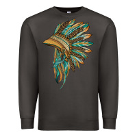 Smoke indian leopard headdress blue Premium Sweatshirt - BarkalooDesign