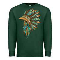 Sports Green indian leopard headdress blue Premium Sweatshirt - BarkalooDesign