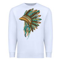 White indian leopard headdress blue Premium Sweatshirt - BarkalooDesign