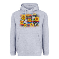 Heather Grey serape cowhide sunflower background Heavyweight Hoodie - AdoDesignShop