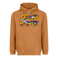 Meerkat serape cowhide sunflower background Heavyweight Hoodie - AdoDesignShop