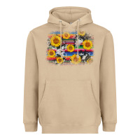 Mushroom serape cowhide sunflower background Heavyweight Hoodie - AdoDesignShop