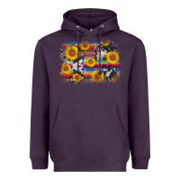 Plum serape cowhide sunflower background Heavyweight Hoodie - AdoDesignShop