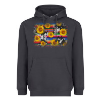 Smoke serape cowhide sunflower background Heavyweight Hoodie - AdoDesignShop