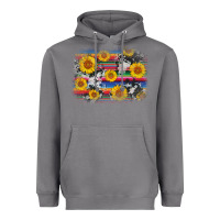 Storm serape cowhide sunflower background Heavyweight Hoodie - AdoDesignShop