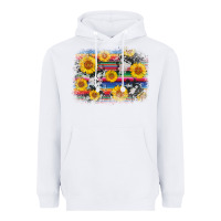 White serape cowhide sunflower background Heavyweight Hoodie - AdoDesignShop