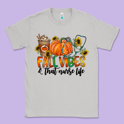 Fall Vibes And That Nurse Life Classic Tee Designed By Cowhidedigitalart