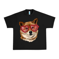 Black shiba inu with love glasses Urban Heavy Tee - RanaPortraitStore