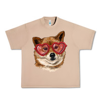 Burro shiba inu with love glasses Urban Heavy Tee - RanaPortraitStore