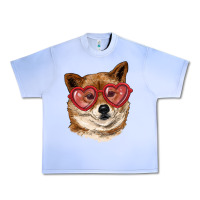 Grape Ice shiba inu with love glasses Urban Heavy Tee - RanaPortraitStore