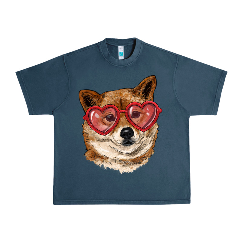 Shiba Inu With Love Glasses Urban Heavy Tee by RanaPortraitStore | Teevron