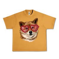 Peanut Butter shiba inu with love glasses Urban Heavy Tee - RanaPortraitStore