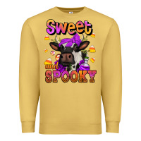 Antique Gold sweet and spooky halloween cow Premium Sweatshirt - Jasminsmagicworld