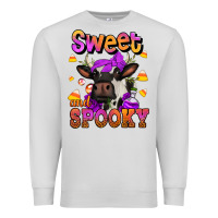 Dove Grey sweet and spooky halloween cow Premium Sweatshirt - Jasminsmagicworld