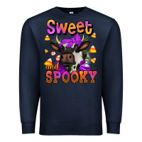 Navy sweet and spooky halloween cow Premium Sweatshirt - Jasminsmagicworld