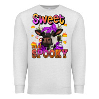 Oatmeal Heather sweet and spooky halloween cow Premium Sweatshirt - Jasminsmagicworld