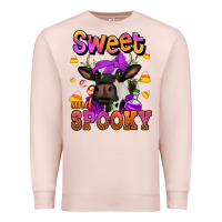Pale Pink sweet and spooky halloween cow Premium Sweatshirt - Jasminsmagicworld