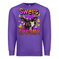 Purple sweet and spooky halloween cow Premium Sweatshirt - Jasminsmagicworld