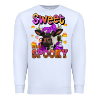 White sweet and spooky halloween cow Premium Sweatshirt - Jasminsmagicworld