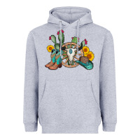 Heather Grey wheel bull skull western cowboy Heavyweight Hoodie - AdoDesignShop